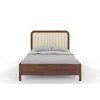 Vorderansicht des Massivholzbettes Modena mit gepolstertem hohen Kopfteil